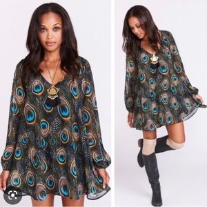 Show Me Your MuMu sz Med Peacock Tunic dress